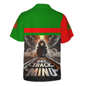 Railspirit Personalized Elgin Joliet And Eastern Railroad Hawaiian Shirt One Track Mind Train Printed Shirt