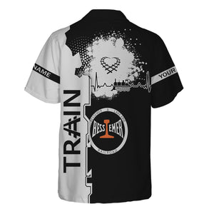 Railspirit Personalized Bessemer And Lake Erie Railroad Hawaiian Shirt Engine Heartbeat and Track Love Style Shirt Gift Idea For Train Lovers