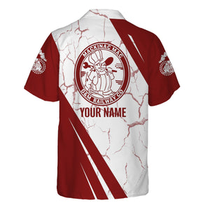 Railspirit Personalized Detroit & Mackinac Railroad Hawaiian Shirt Crackle Texture Style Shirt For Trackhead