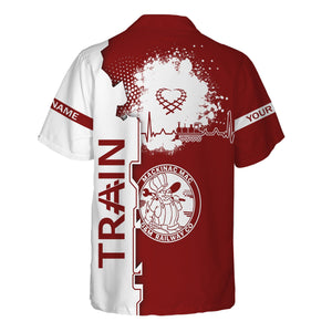 Railspirit Personalized Detroit & Mackinac Railroad Hawaiian Shirt Engine Heartbeat and Track Love Style Shirt Gift Idea For Train Lovers