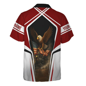 Railspirit Personalized Detroit & Mackinac Railroad Hawaiian Shirt American Eagle Vintage Train Shirt