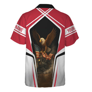 Railspirit Personalized Canadian Pacific Kansas City Hawaiian Shirt American Eagle Vintage Train CPKC Shirt