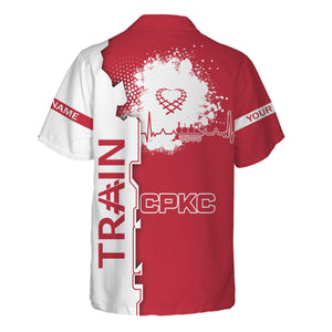 Railspirit Personalized Canadian Pacific Kansas City Hawaiian Shirt Engine Heartbeat and Track Love Style CPKC Shirt Gift Idea For Train Lovers