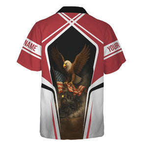 Railspirit Personalized Florida East Coast Railway Hawaiian Shirt American Eagle Vintage Train Shirt