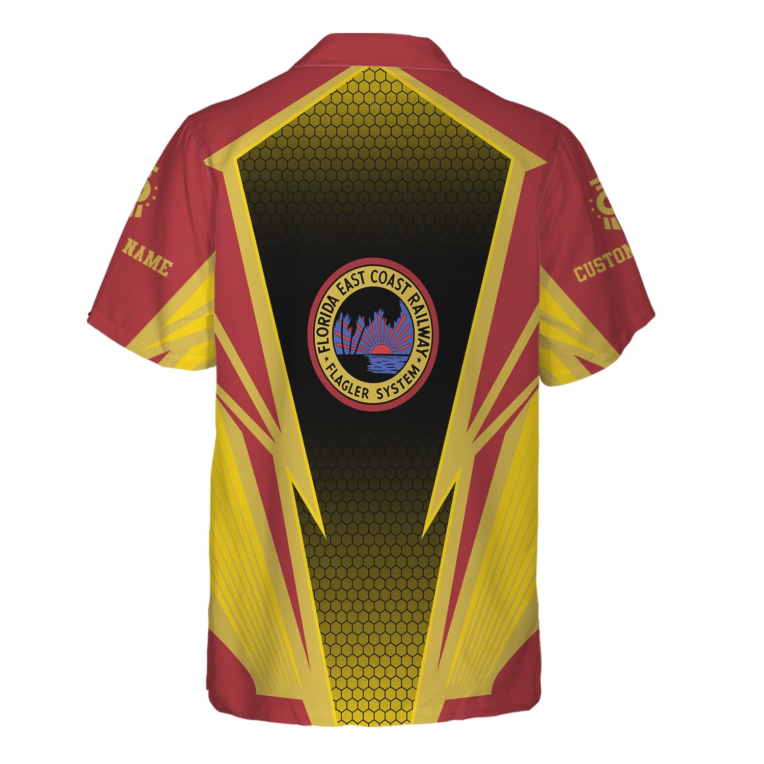 Railspirit Personalized Florida East Coast Railway Hawaiian Shirt Lightning Graphic Style Shirt Gift Idea For Train Lover