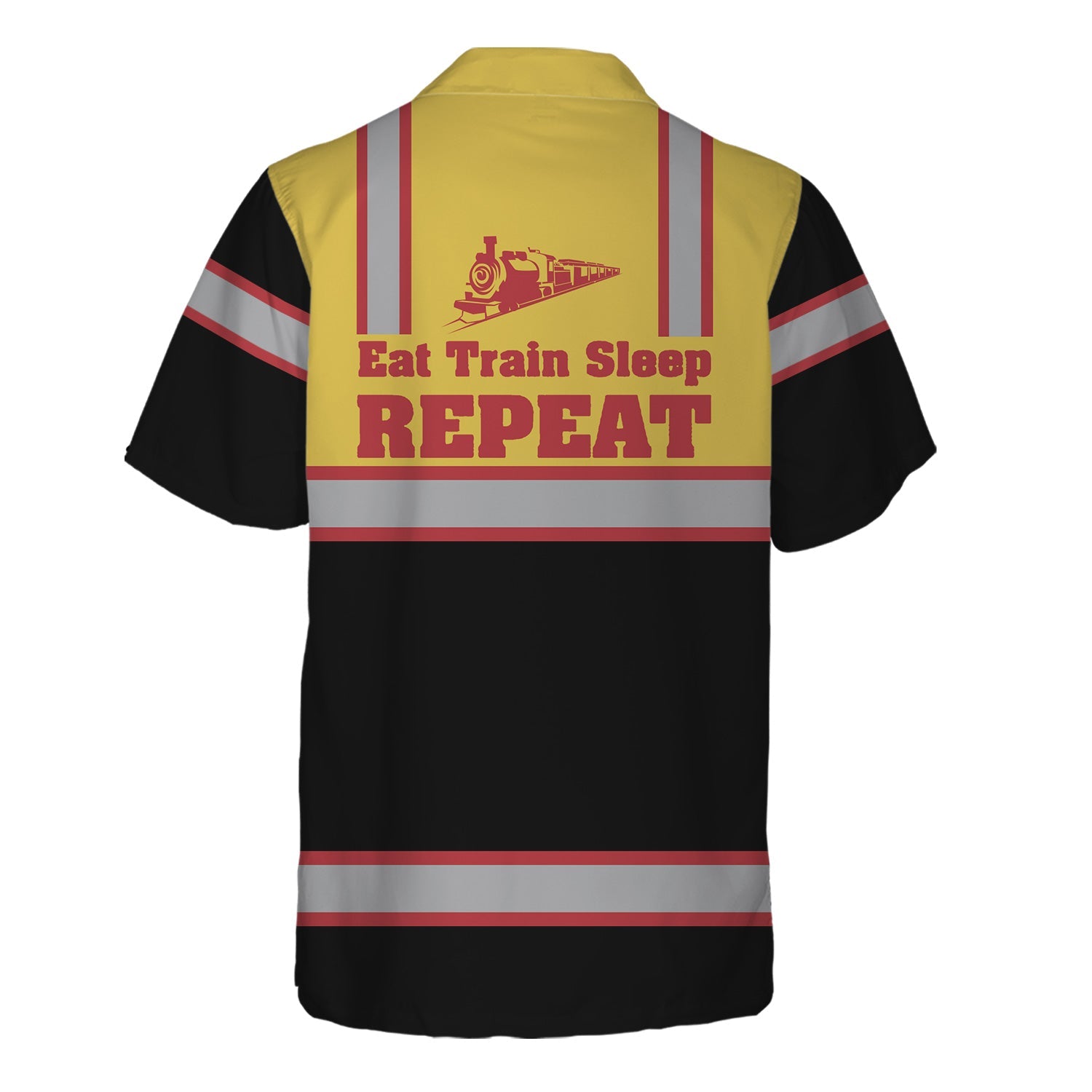 Railspirit Custom Name Florida East Coast Railway Hawaiian Shirt Eat Train Sleep Repeat Printed Train Shirt