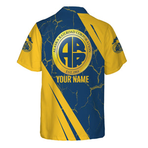 Railspirit Personalized Alaska Railroad Hawaiian Shirt Crackle Texture Style Shirt For Trackhead