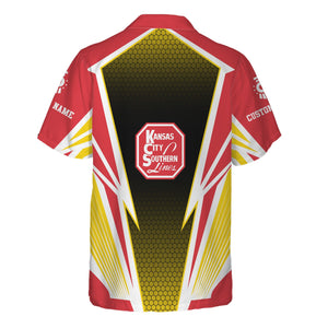 Railspirit Personalized Kansas City Southern Hawaiian Shirt Lightning Graphic Style Shirt Gift Idea For Train Lover