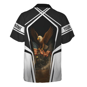 Railspirit Personalized New York Central Railroad Hawaiian Shirt American Eagle Vintage Train Shirt