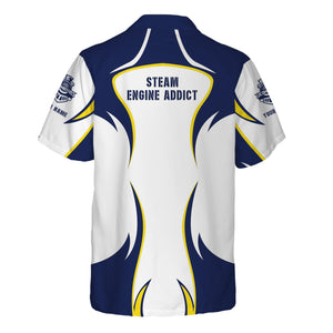 Railspirit Personalized Baltimore and Ohio Railroad Hawaiian Shirt Distinctive Flame Style B&O Shirt For Steam Engine Addict