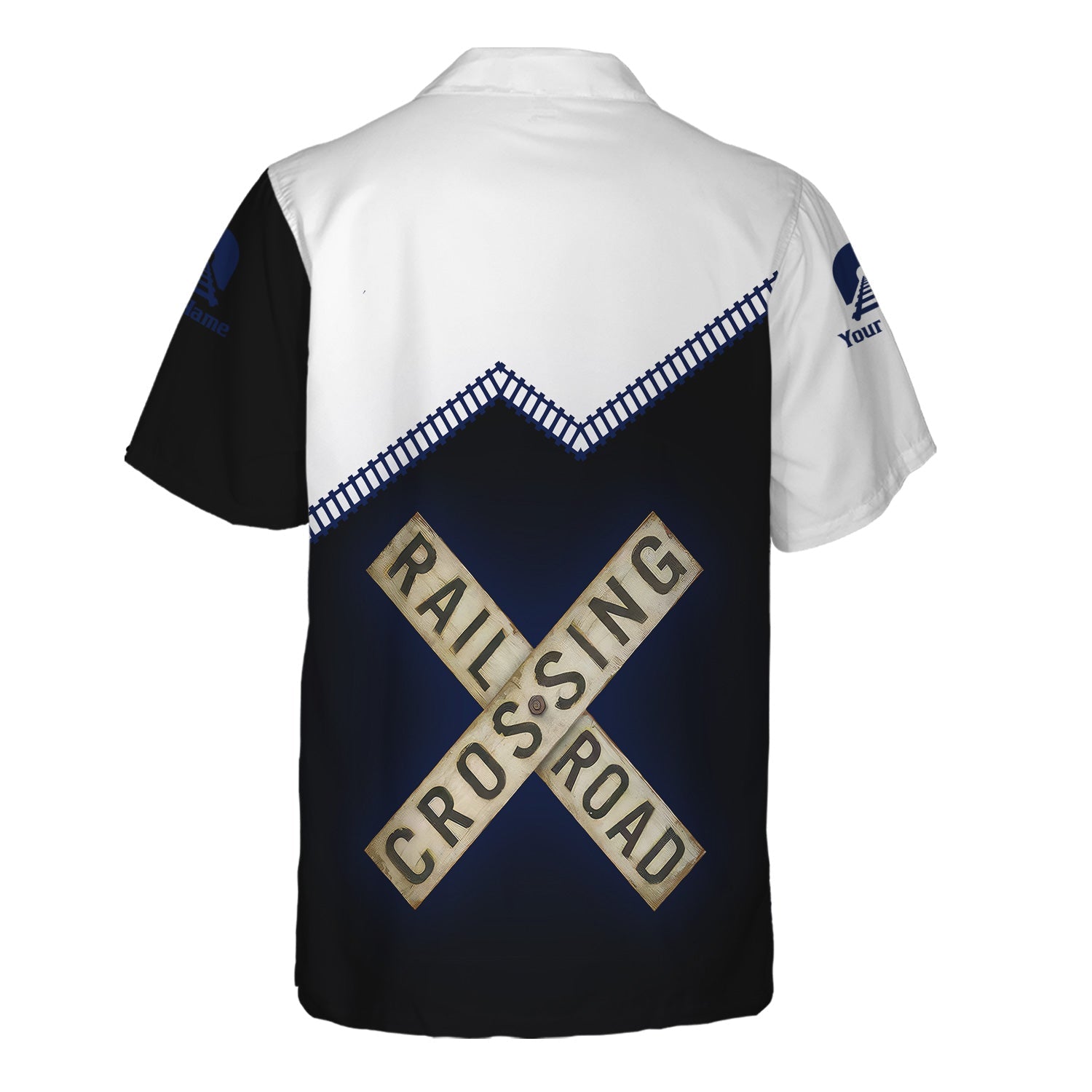 Railspirit Personalized Baltimore and Ohio Railroad Hawaiian Shirt Railroad Crossing Printed Train Track Shirt