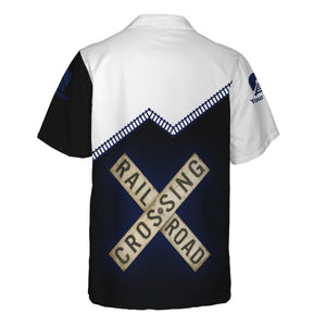 Railspirit Personalized Baltimore and Ohio Railroad Hawaiian Shirt Railroad Crossing Printed Train Track Shirt