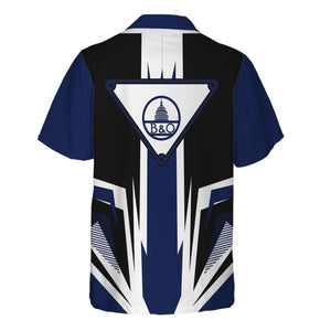 Railspirit Baltimore and Ohio Railroad Hawaiian Shirt Bold Graphic Style B&O All Over Printed Shirt