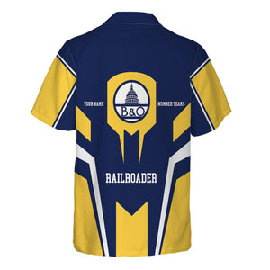 Railspirit Personalized Baltimore and Ohio Railroad Hawaiian Shirt Custom Year Railroader B&O Shirt Gift Idea For Train Lover