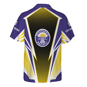 Railspirit Personalized Southern Pacific Railroad Hawaiian Shirt Lightning Graphic Style Shirt Gift Idea For Train Lover