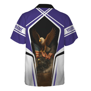 Railspirit Personalized Southern Pacific Railroad Hawaiian Shirt American Eagle Vintage Train Shirt