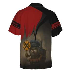 Railspirit Personalized Great Northern Railway Hawaiian Shirt Angry Train GNR Hawaiian Shirt Gift Idea For Train Lover