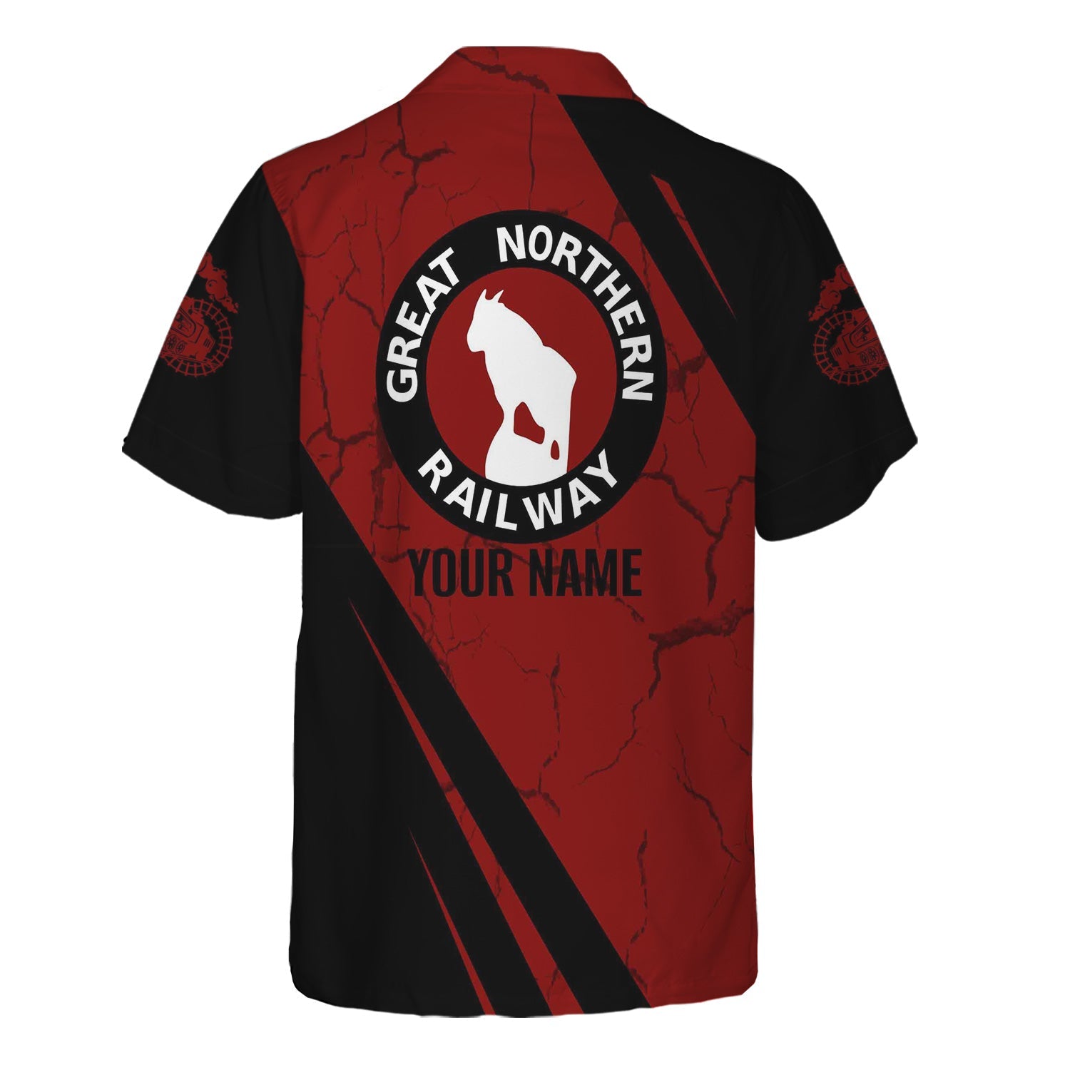 Railspirit Personalized Great Northern Railway Hawaiian Shirt Crackle Texture Style GNR Shirt For Trackhead