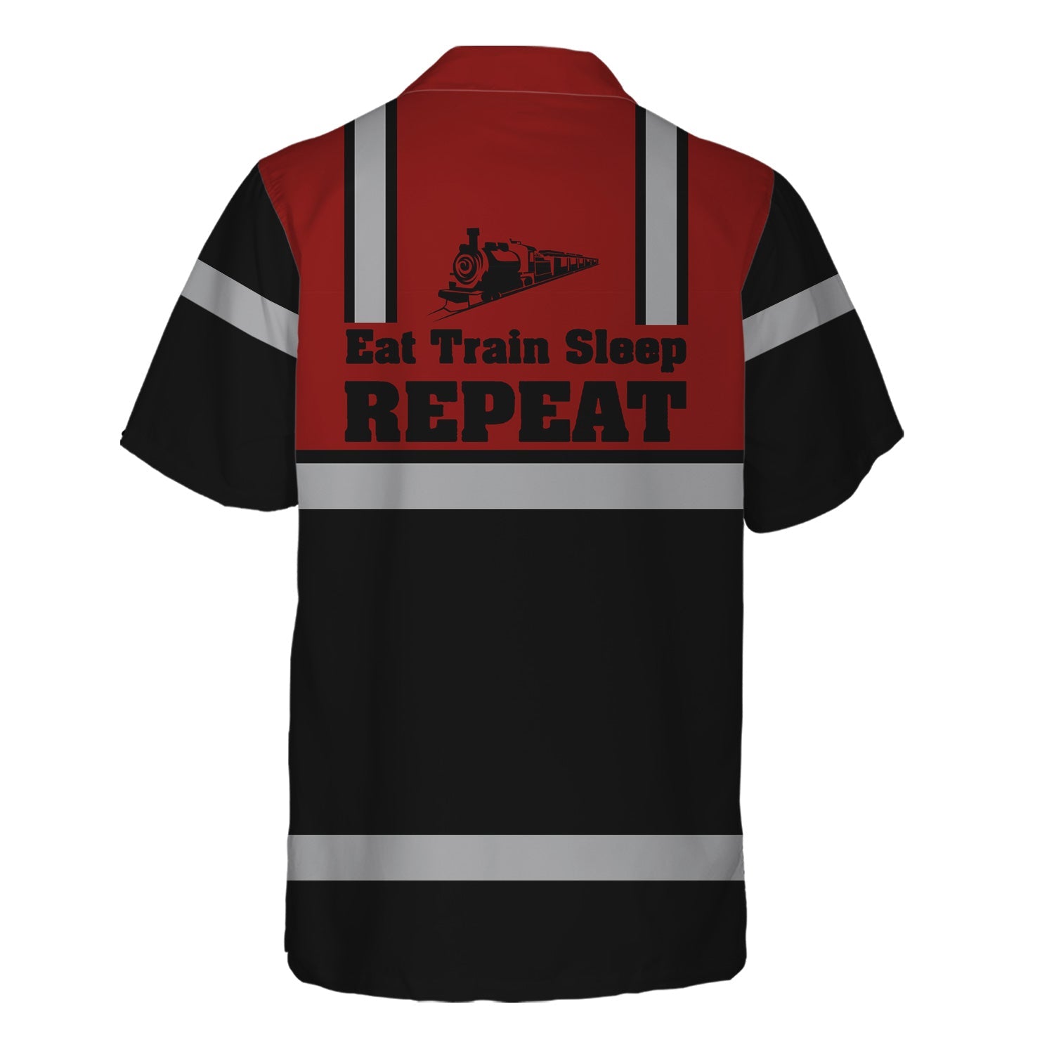 Railspirit Custom Name Great Northern Railway Hawaiian Shirt Eat Train Sleep Repeat GNR Printed Train Shirt