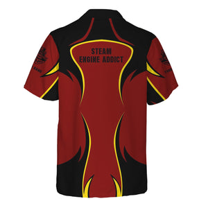 Railspirit Personalized Great Northern Railway Hawaiian Shirt Distinctive Flame Style GNR Shirt For Steam Engine Addict