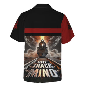 Railspirit Personalized Great Northern Railway Hawaiian Shirt One Track Mind GNR Train Printed Shirt