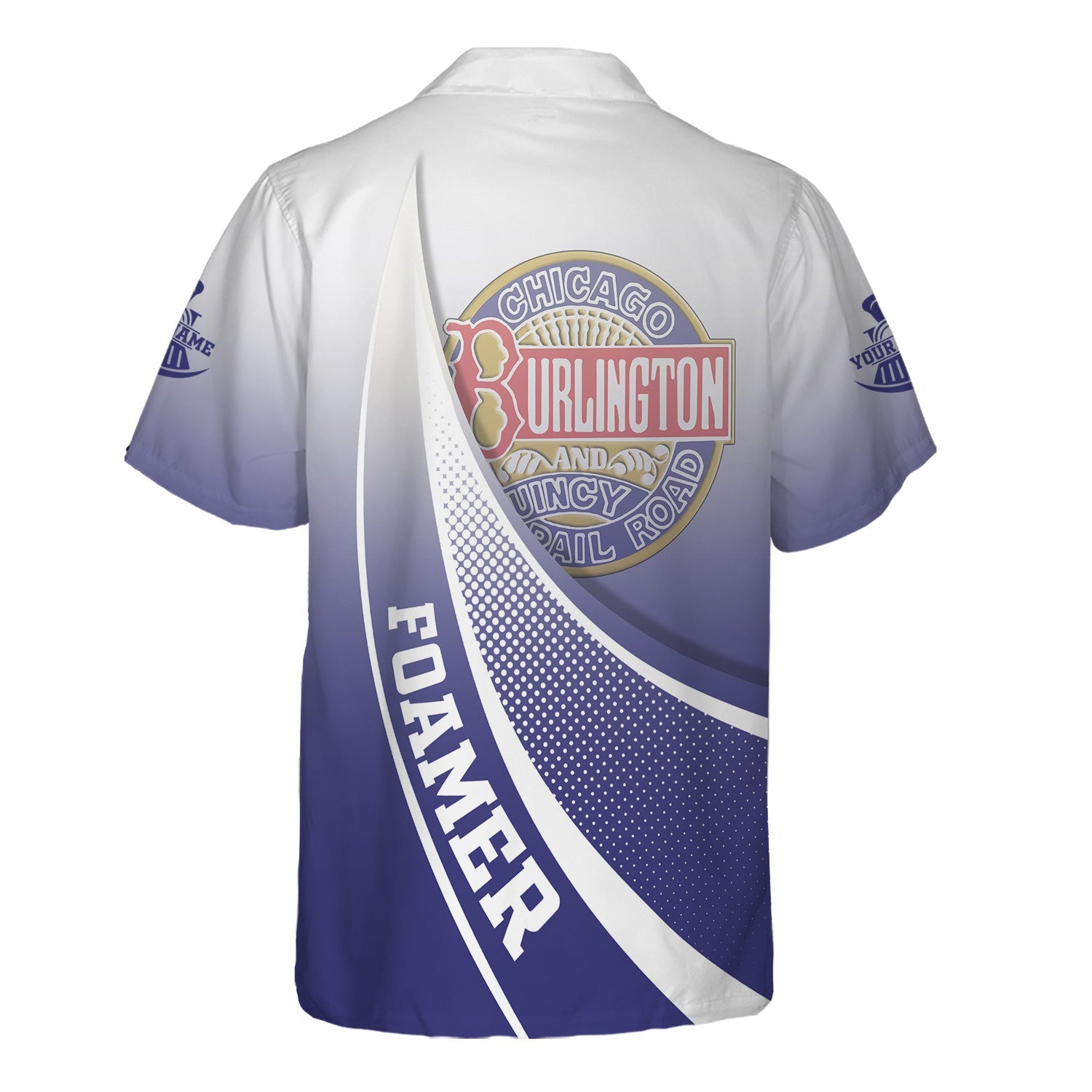 Railspirit Personalized Chicago, Burlington and Quincy Railroad Hawaiian Shirt Railway-Themed Style Shirt Gift Idea For Trainspotter