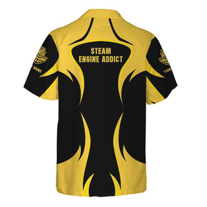 Railspirit Personalized Erie Railroad Hawaiian Shirt Distinctive Flame Style Shirt For Steam Engine Addict