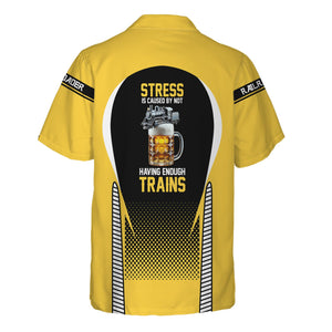 Railspirit Personalized Erie Railroad Hawaiian Shirt Stress Is Caused By Not Having Enough Trains Shirt All Over Print