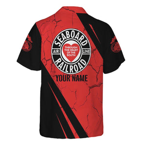 Railspirit Personalized Seaboard Air Line Railroad Hawaiian Shirt Crackle Texture Style Shirt For Trackhead