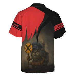 Railspirit Personalized Seaboard Air Line Railroad Hawaiian Shirt Angry Train Hawaiian Shirt Gift Idea For Train Lover