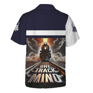 Railspirit Personalized Chessie System Railroad Hawaiian Shirt One Track Mind Train Printed Shirt