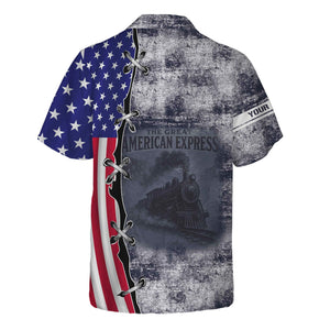 Railspirit Personalized Chessie System Railroad Hawaiian Shirt Retro American Express Train With USA Flag Shirt
