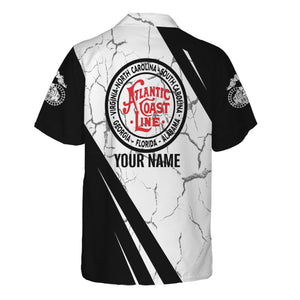 Railspirit Personalized Atlantic Coast Line Railroad Hawaiian Shirt Crackle Texture Style Shirt For Trackhead