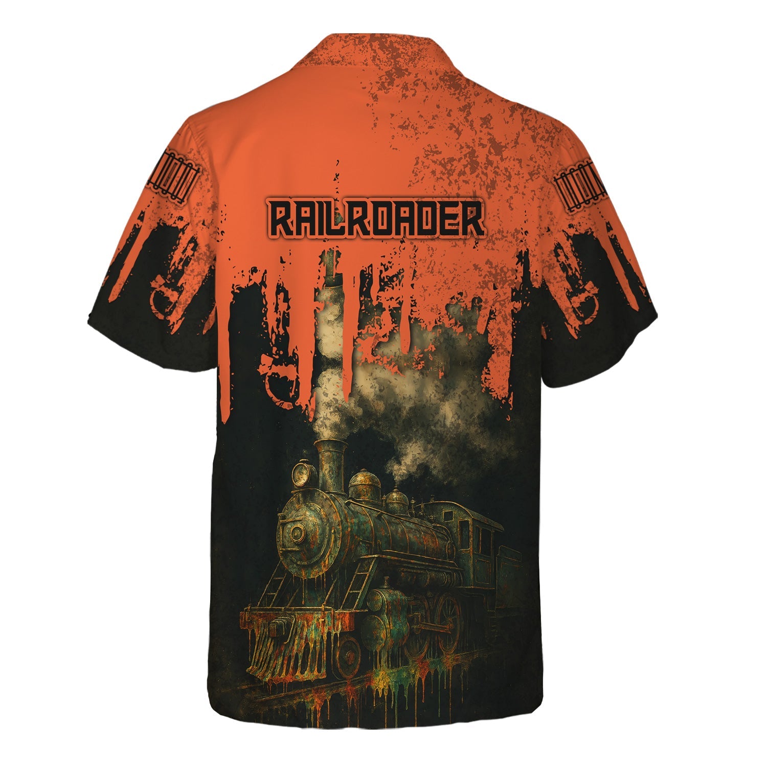 Railspirit Personalized Illinois Central Railroad Hawaiian Shirt Vintage Train Art Style Shirt For Locomotive Fans