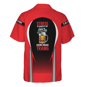 Railspirit Personalized Chicago, Milwaukee, St. Paul and Pacific Railroad Hawaiian Shirt Stress Is Caused By Not Having Enough Trains Milwaukee Road Shirt All Over Print