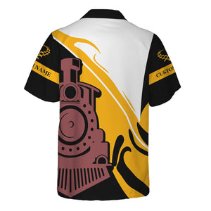 Railspirit Personalized Chicago, Milwaukee, St. Paul and Pacific Railroad Hawaiian Shirt Flame-Inspired Style Milwaukee Road Shirt