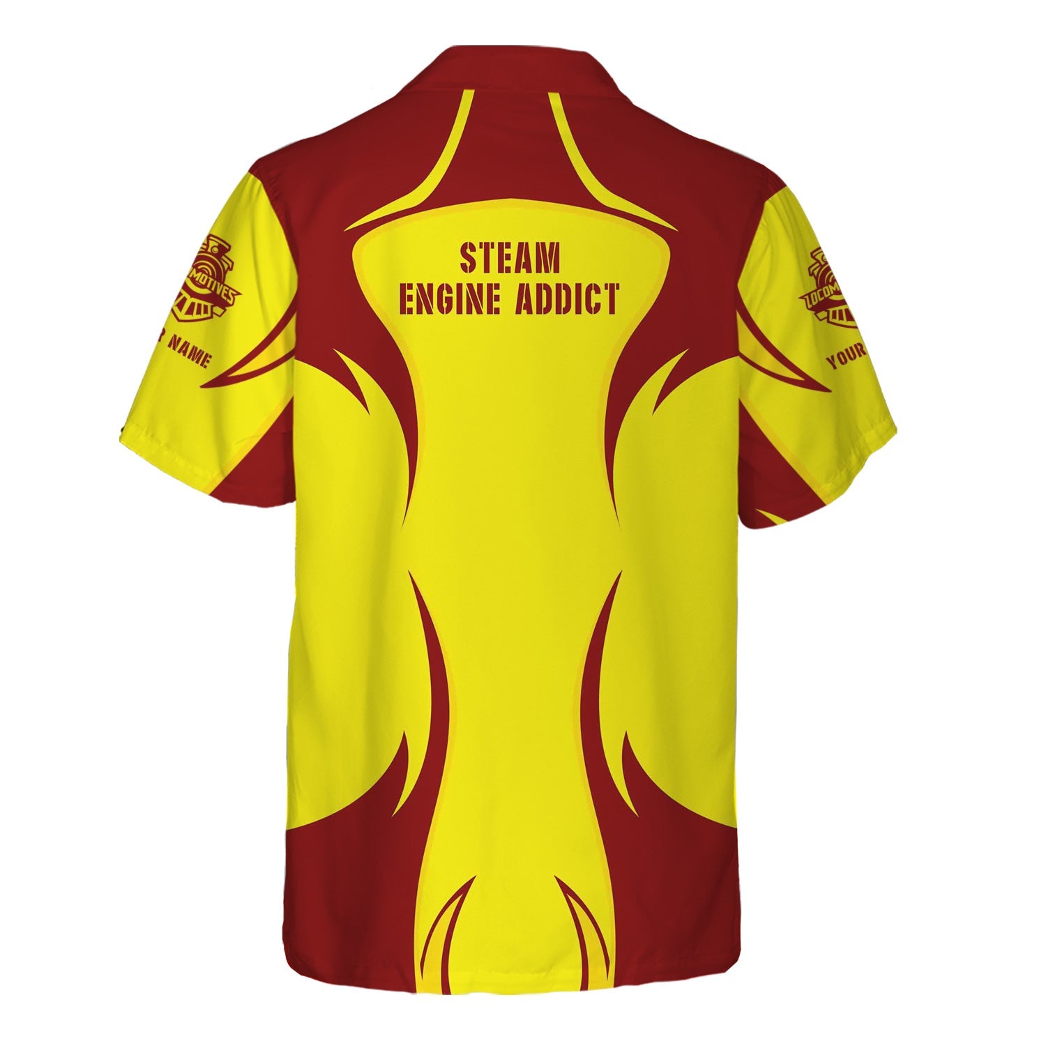 Railspirit Personalized Denver and Rio Grande Western Railroad Hawaiian Shirt Distinctive Flame Style Shirt For Steam Engine Addict