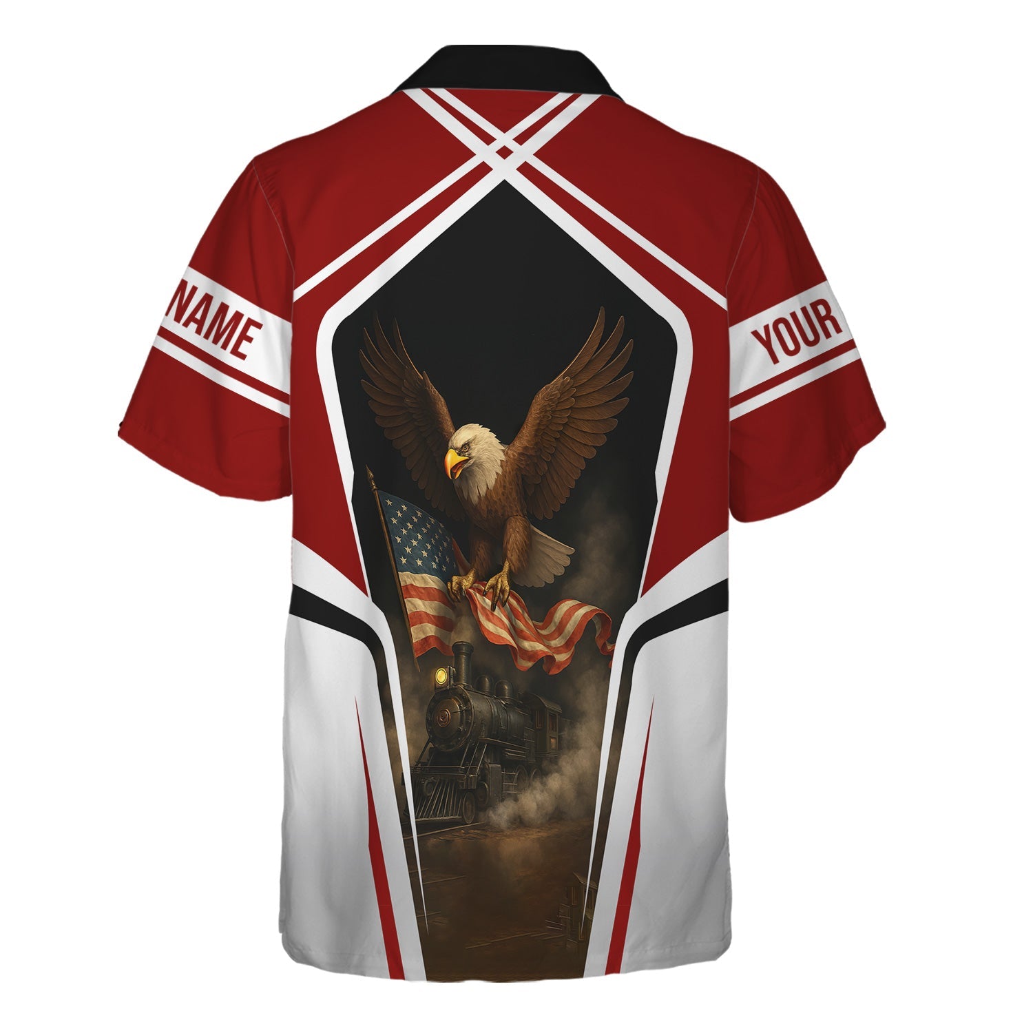 Railspirit Personalized Denver and Rio Grande Western Railroad Hawaiian Shirt American Eagle Vintage Train Shirt