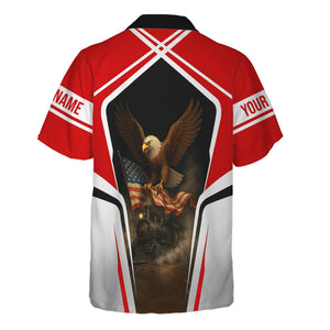 Railspirit Personalized Missouri Pacific Railroad Hawaiian Shirt American Eagle Vintage Train Shirt