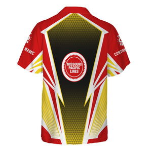 Railspirit Personalized Missouri Pacific Railroad Hawaiian Shirt Lightning Graphic Style Shirt Gift Idea For Train Lover