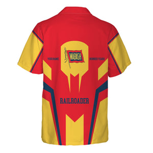 Railspirit Personalized Wabash Railroad Hawaiian Shirt Custom Year Railroader Shirt Gift Idea For Train Lover