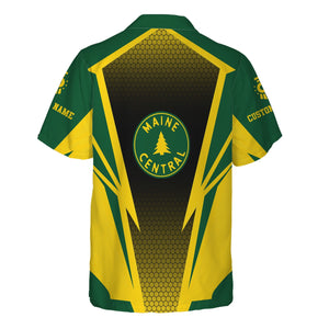 Railspirit Personalized Maine Central Railroad Hawaiian Shirt Lightning Graphic Style Shirt Gift Idea For Train Lover