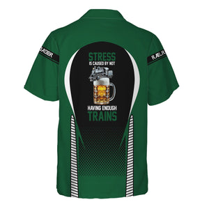 Railspirit Personalized Maine Central Railroad Hawaiian Shirt Stress Is Caused By Not Having Enough Trains Shirt All Over Print