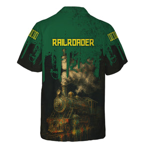 Railspirit Personalized Maine Central Railroad Hawaiian Shirt Vintage Train Art Style Shirt For Locomotive Fans