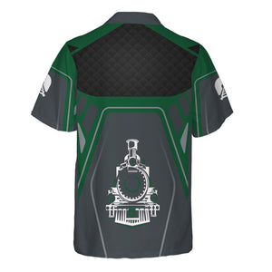 Railspirit Personalized Maine Central Railroad Hawaiian Shirt Steam Locomotive Engine Graphic Train Shirt All Over Print