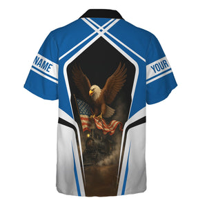 Railspirit Personalized Union Pacific Railroad Hawaiian Shirt American Eagle Vintage Train Big Boy Shirt