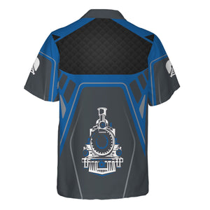 Railspirit Personalized Union Pacific Railroad Hawaiian Shirt Steam Locomotive Engine Graphic Big Boy Train Shirt All Over Print