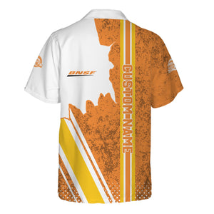 Railspirit Personalized BNSF Railway Hawaiian Shirt All Over Printed Unisex Shirt