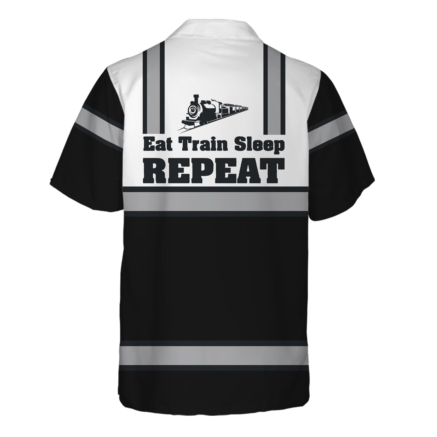 Railspirit Custom Name Western Pacific Railroad Hawaiian Shirt Eat Train Sleep Repeat Printed Train Shirt