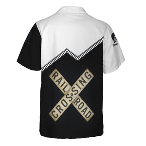 Railspirit Personalized Western Pacific Railroad Hawaiian Shirt Railroad Crossing Printed Train Track Shirt